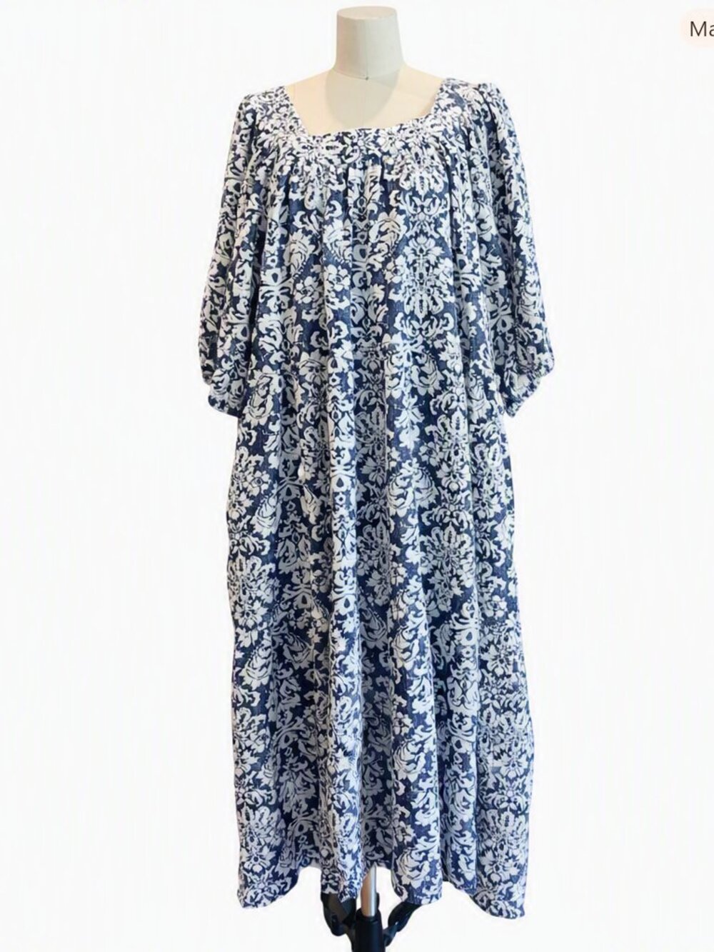 Polagram Damask Pattern Navy Dress Size 3XL NWT